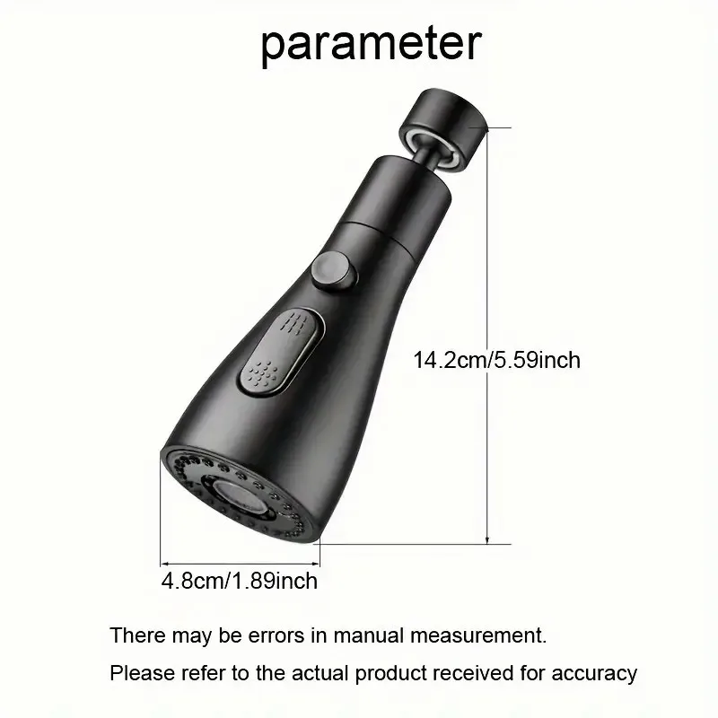 3 Spray Modes Faucet Aerator, 360 Degree Rotatable Faucet Sprayer Attachment, Kitchen Faucet Extender, Sink Sprayer Attachment