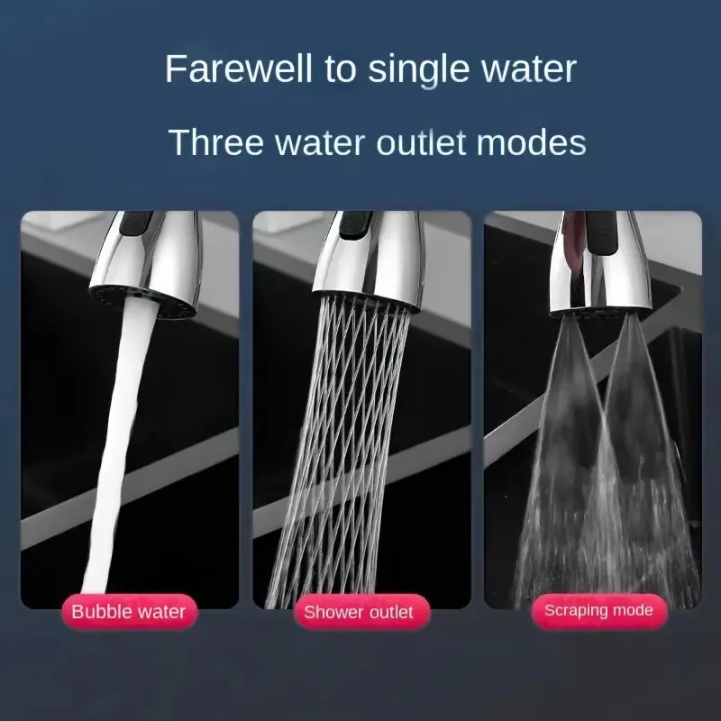 3 Spray Modes Faucet Aerator, 360 Degree Rotatable Faucet Sprayer Attachment, Kitchen Faucet Extender, Sink Sprayer Attachment