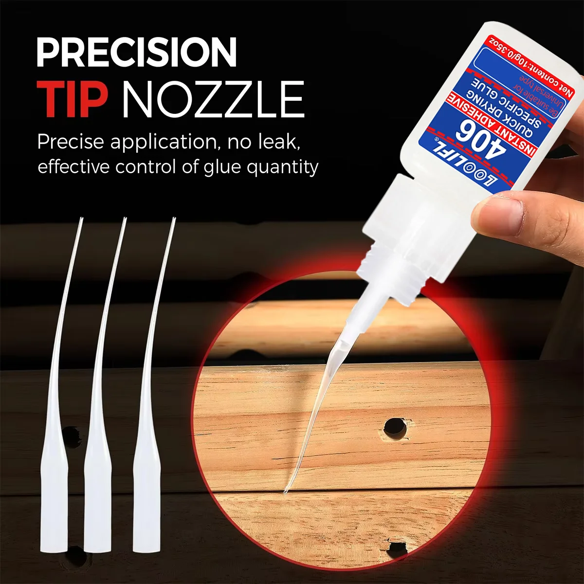 1-10Pcs 406 Super Glue Plastic Professional Adhesive Transparent Cyanoacrylate Glue Fast Drying Odorless Long Lasting Bonding