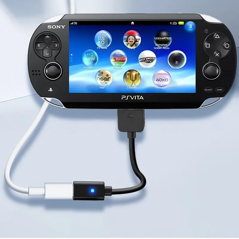 for PS ViTA1000 Charging Cable USB C Type C Female Plug Converter with Instruct Light for Sony PlayStation Vita1000 Power Supply