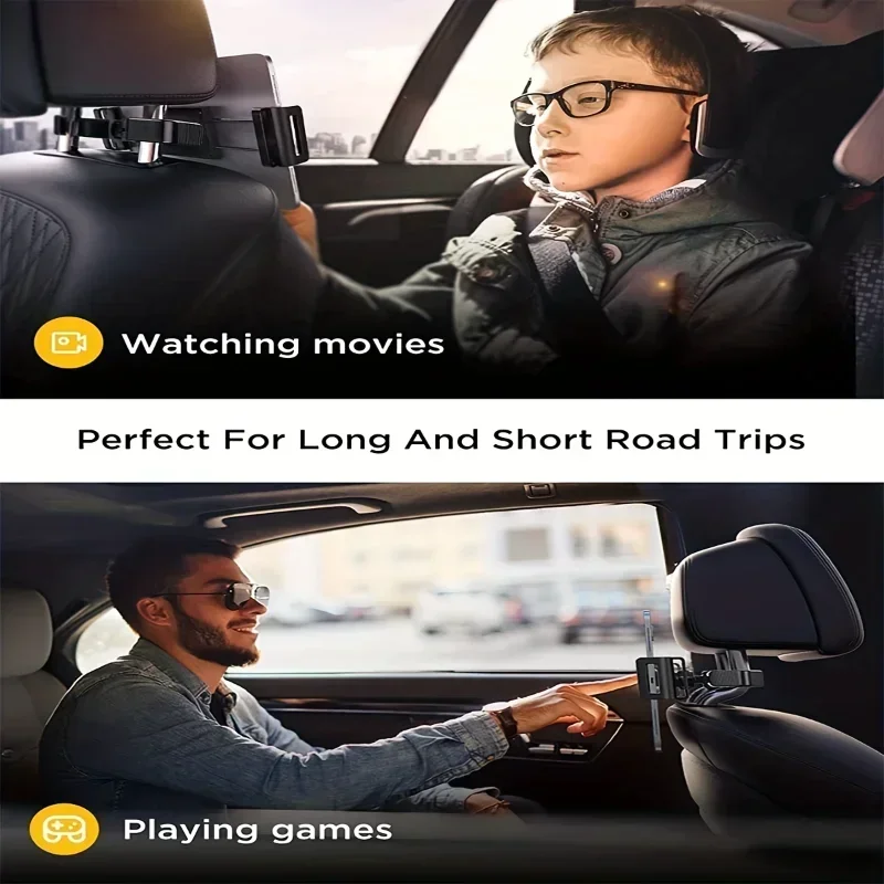 Telescopic Car Rear Pillow Phone Holder Tablet Rotating Holder Car Back Seat Stand Headrest Bracket Universal Holder Accessories