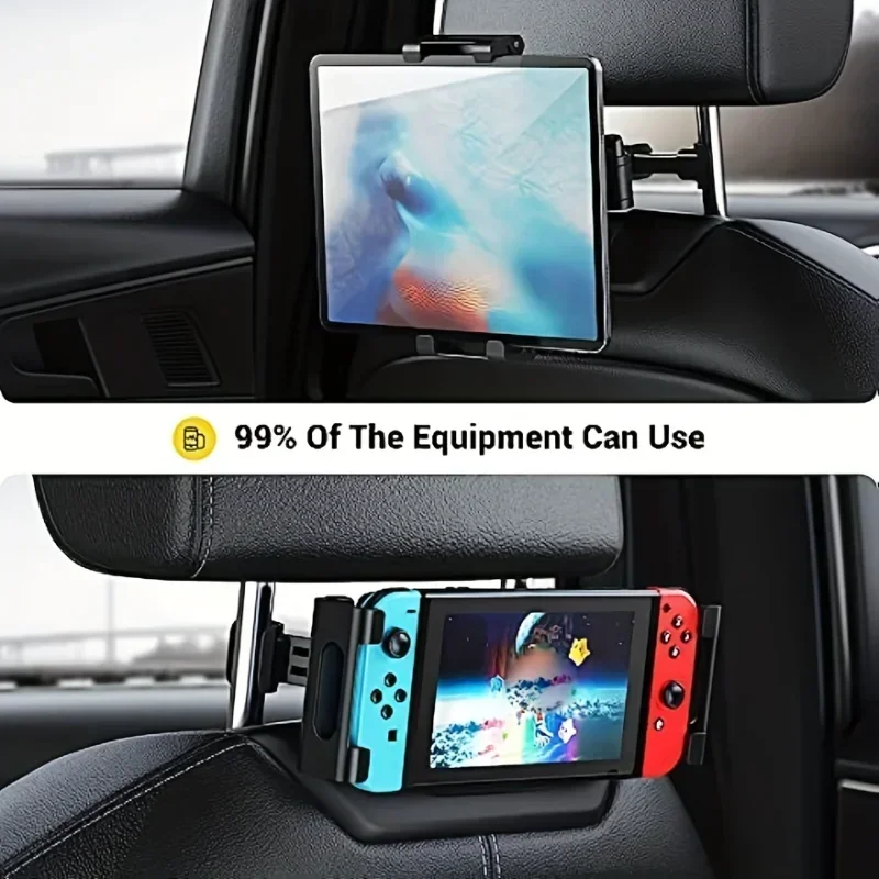 Telescopic Car Rear Pillow Phone Holder Tablet Rotating Holder Car Back Seat Stand Headrest Bracket Universal Holder Accessories