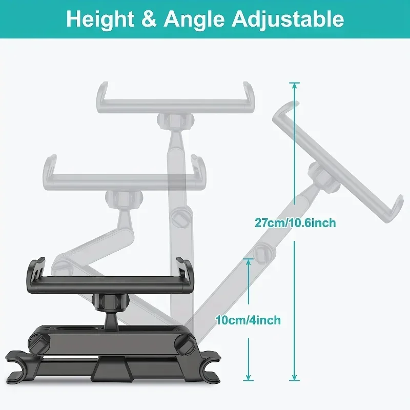 Telescopic Car Rear Pillow Phone Holder Tablet Rotating Holder Car Back Seat Stand Headrest Bracket Universal Holder Accessories