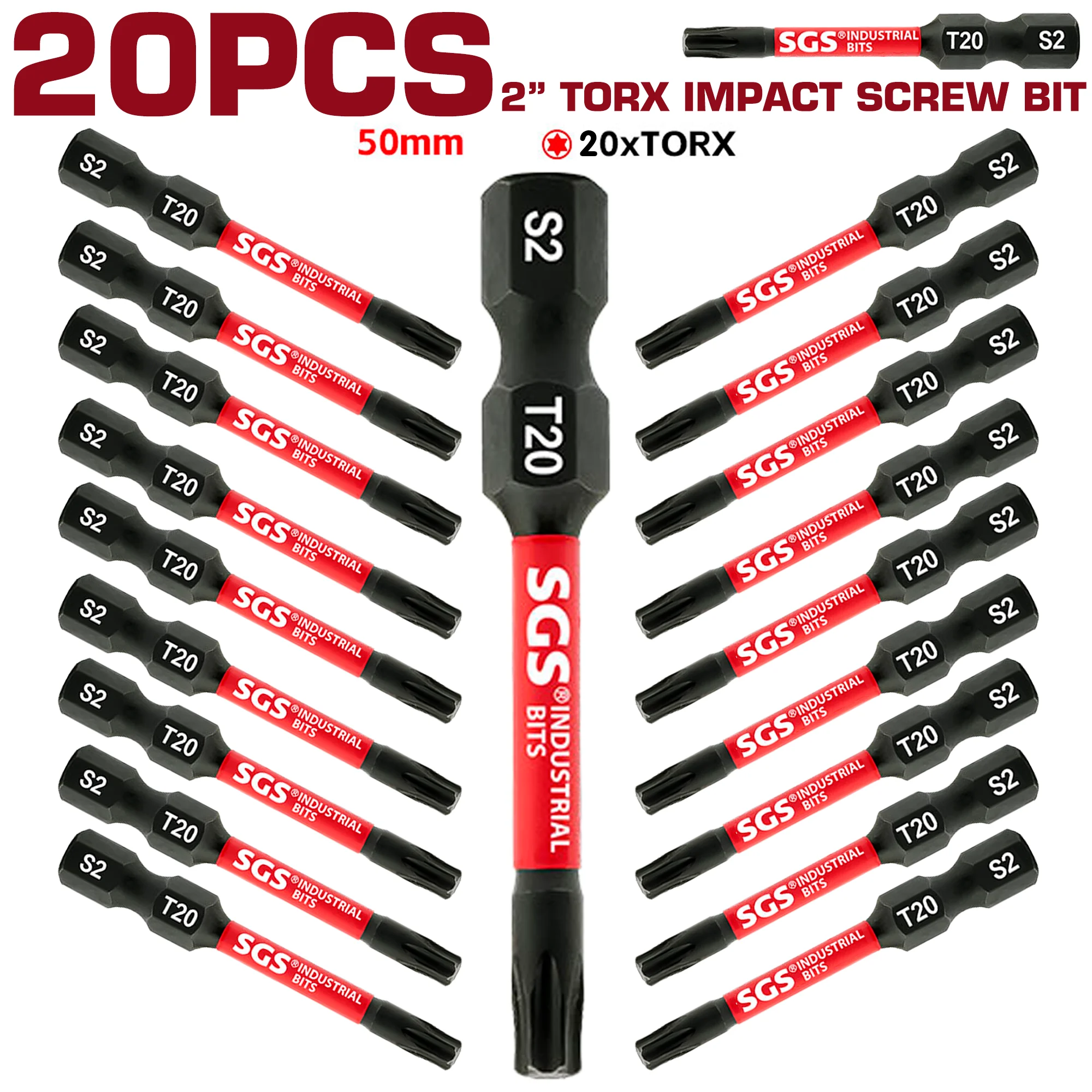 5/10/20 Pieces Torx Screwdriver Bit Set T20 S2 Steel Magnetic 50mm Long Screwdriver Set Suitable for Various Mechanical Repair Needs
