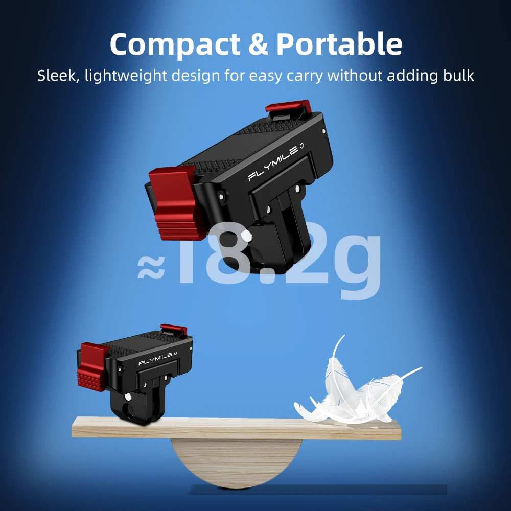 Flymile Quick-Release Mount Magnetic for DJI Action 6 Osmo 360 II Nano Camera 360 ° Rotate Base Extension Bracket Foldable Claw