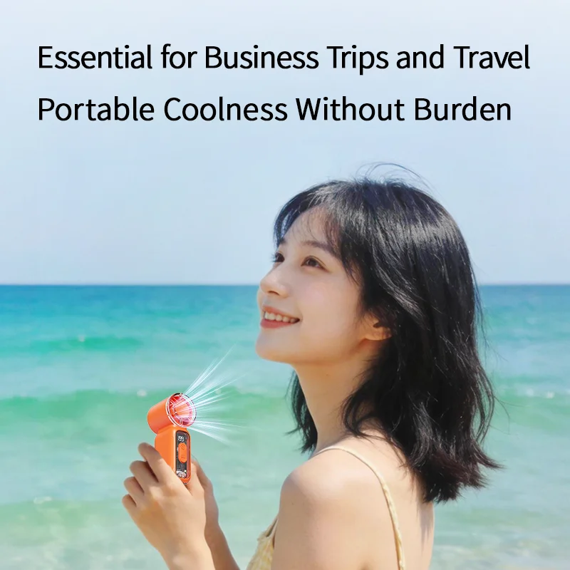 Super Mini Rechargeable Handheld High Speed Fan Powerful Wind Ultra-Quiet Fan Digital Display Popular Summer Fan