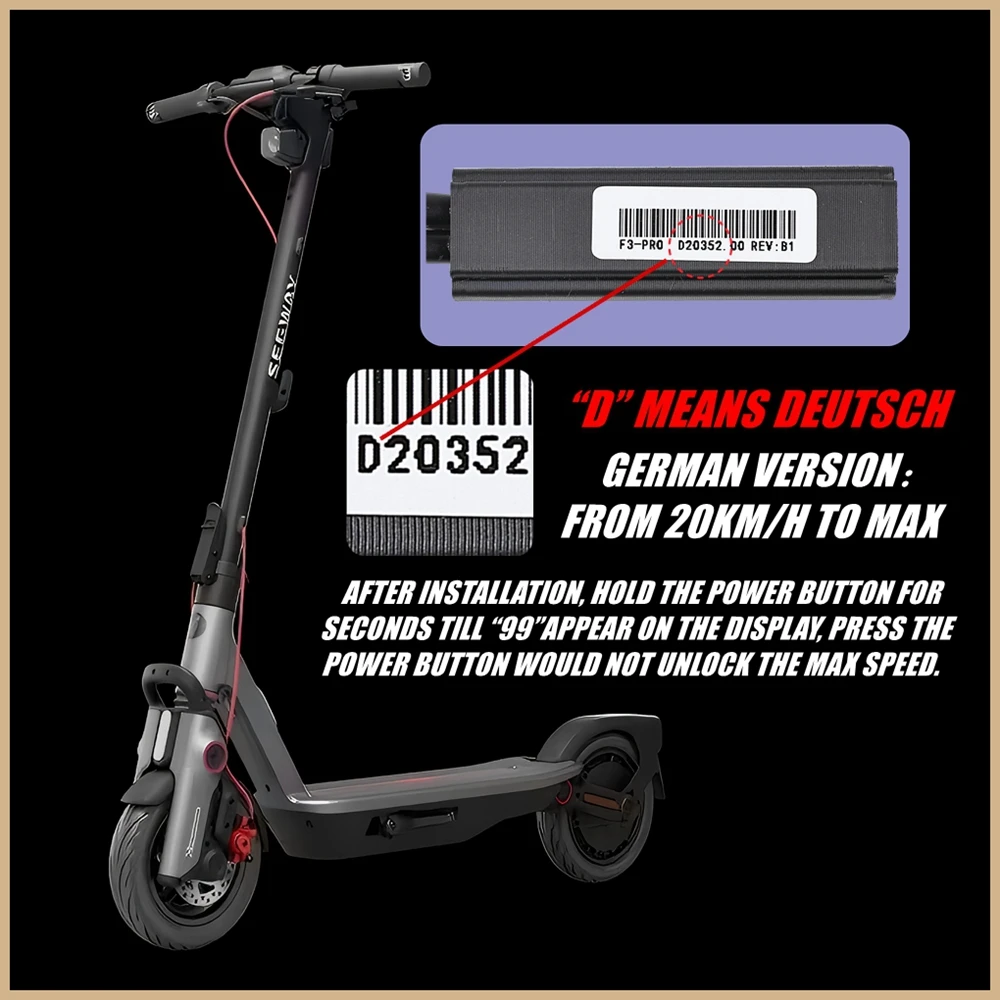 Speed Unlimiter for NINEBOT By SEGWAY MAX G3 ZT3 PRO F3 EU DE Electric Scooter Speed Limiter Release Device to Unlock Max Speed