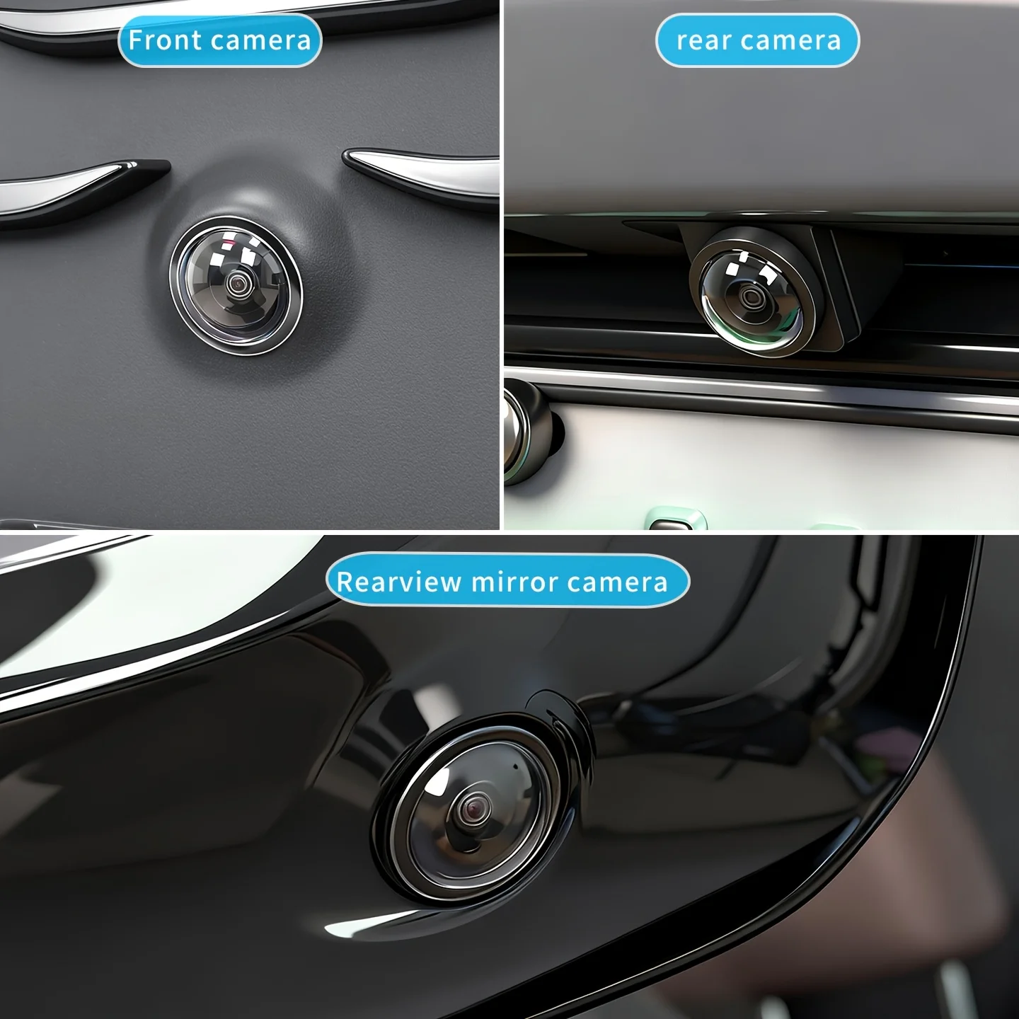 Car 360° Panoramic Camera Protective Cover Reverse Camera Lens Guard Dustproof Anti-scratch HD Clear Vision Auto External Parts