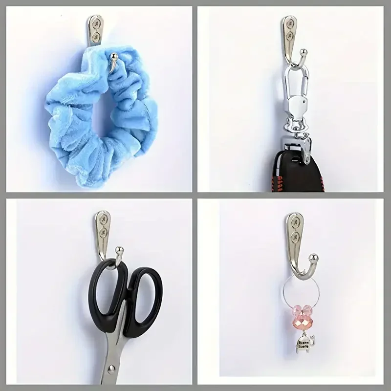 Black Metal Hooks with Screws Wall Mounted Hanging Hook for Coat Towel Bags Caps Hanger Kitchen Bathroom Storage Rack Holder