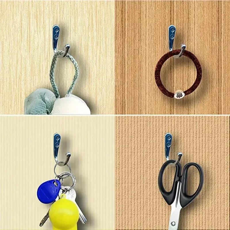 Black Metal Hooks with Screws Wall Mounted Hanging Hook for Coat Towel Bags Caps Hanger Kitchen Bathroom Storage Rack Holder