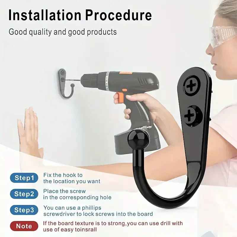 Black Metal Hooks with Screws Wall Mounted Hanging Hook for Coat Towel Bags Caps Hanger Kitchen Bathroom Storage Rack Holder