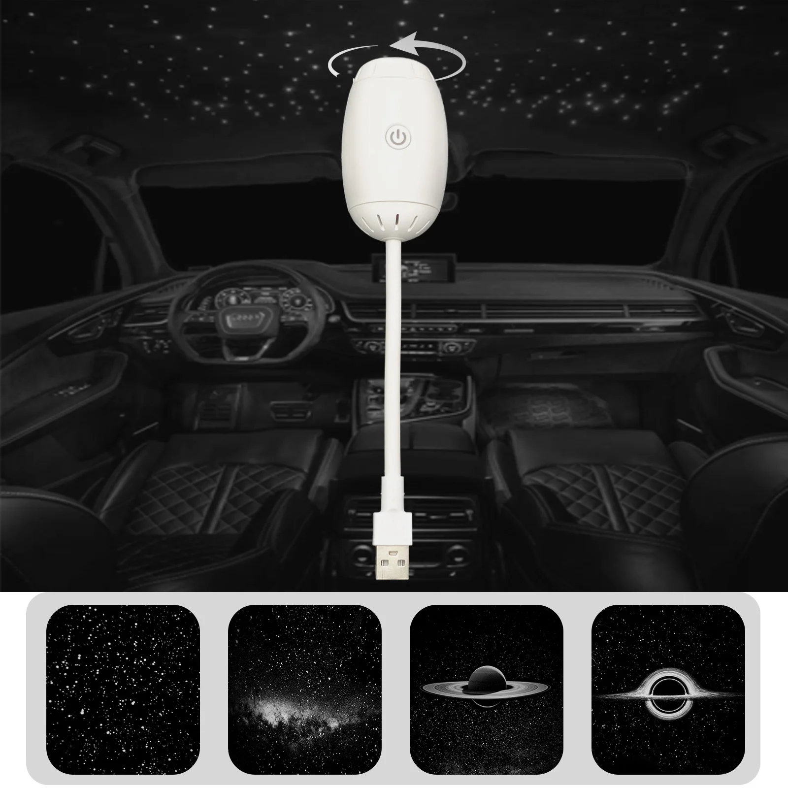 Galaxy Projector USB Night Light Car Mood Lights LED Starry Star Lamp Party Cool Stuff For Room Bedroom Home Gaming Decor