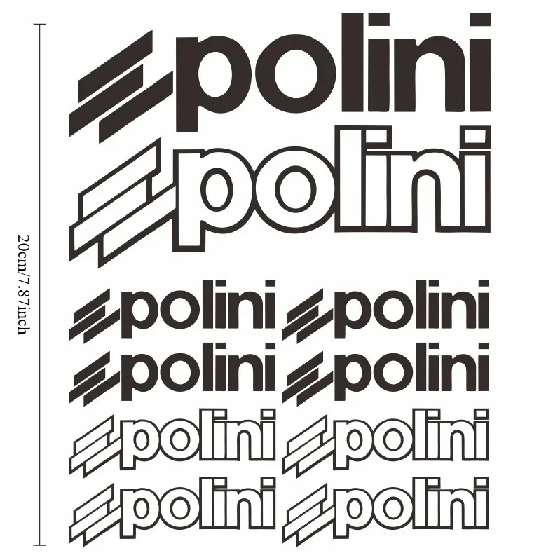 1SET Polini Style Multi-color Waterproof Vinyl Sticker Set Decals for Motorcycle Scooter Car Engine Decor