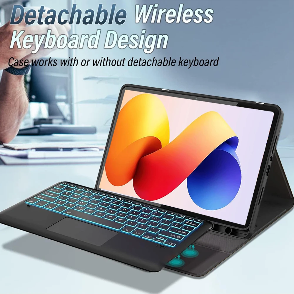 Case for Xiaomi Redmi Pad 2 Pro / Poco Pad M1 12.1 inch ,Detachable Bluetooth Keyboard for Redmi Pad Pro / Xiaomi Poco Pad 12.1