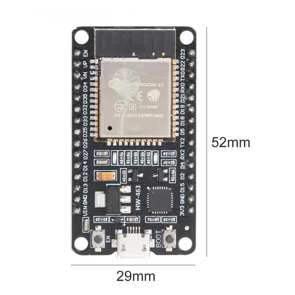 ESP32-WROOM-32U DevKitC WiFi Bluetooth IoT Development Board with 2.4G Antenna & Arduino+ Compatible for Wireless Programming