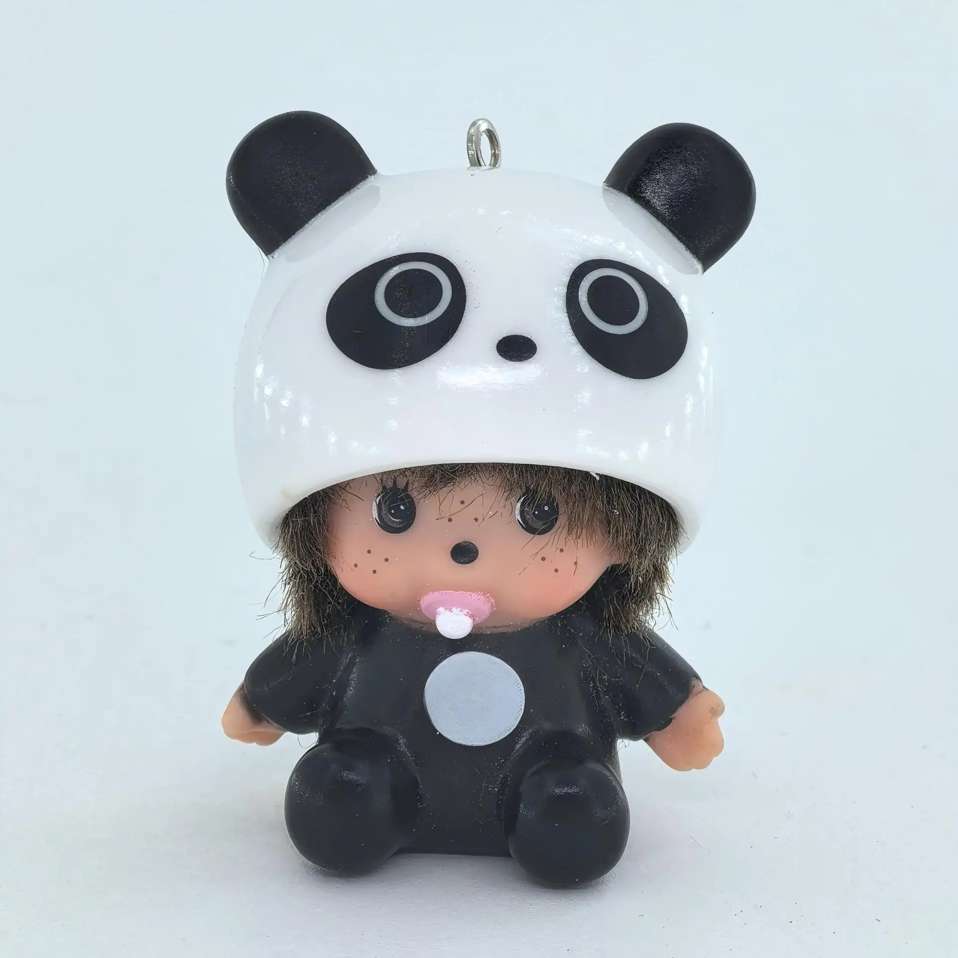 Ins Style Cute Hello Kitty Monchhichi Keychain Vinyl Doll Pendant Couple Style Backpack Hanger Car Decoration Trending Ornament