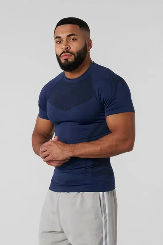 Men's Compression Short Sleeve T-Shirt Tribal Print Workout Tops Breathable Quick Dry Athletic Base Layer for Gym Training Bodyb