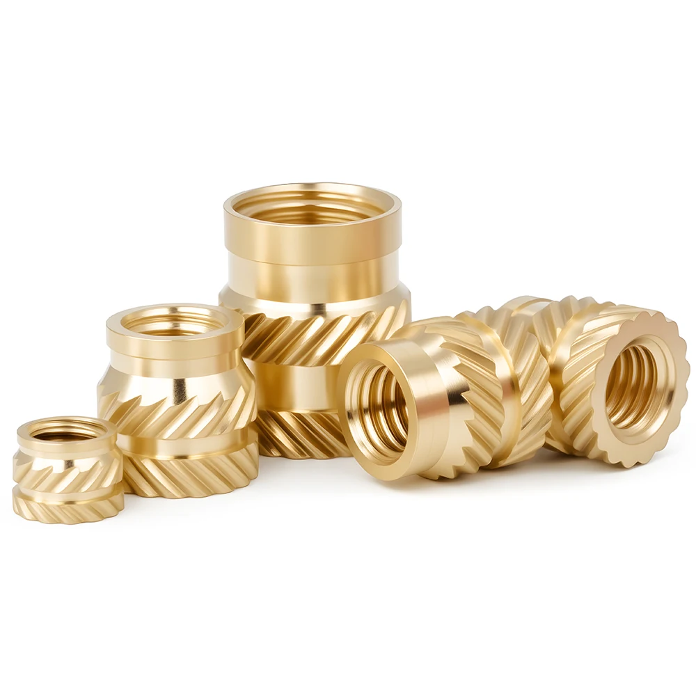 M2 M2.5 M3 M4 M5 M6 M8 Heat Set Threaded Insert Brass Nut Hot Melt Knurled Inserts Double Twill Embedment Copper Nuts 50-300pcs