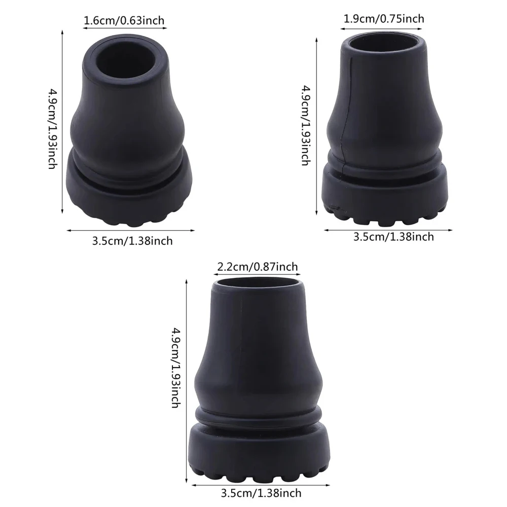 2Pcs Rubber Cane Tips Heavy Duty Walking Cane Tips Anti-Slip Replacement for Canes Walking Sticks Hiking Sticks Seniors Crutches