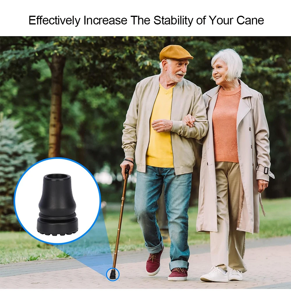 2Pcs Rubber Cane Tips Heavy Duty Walking Cane Tips Anti-Slip Replacement for Canes Walking Sticks Hiking Sticks Seniors Crutches