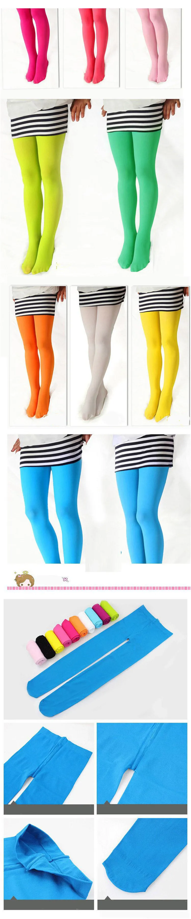 Girls Ballet Dance Pantyhose Children A Thin Section Fashion Velvet Tights Baby Solid Black White Stockings For 0-15Y Kids CN