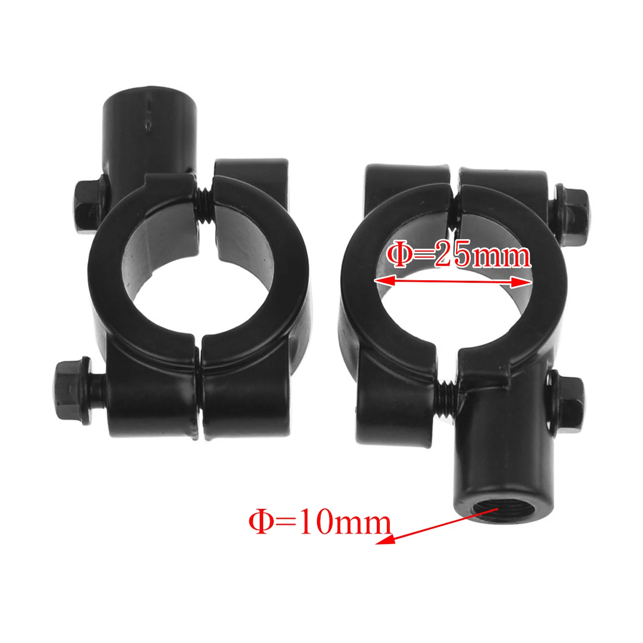 2PCS Black Silver Motorcycle Handlebar Mirror Mount Clamp Rear View Mirror Holder Bracket 22mm 10mm 8mm 10mm 25mm For Harley