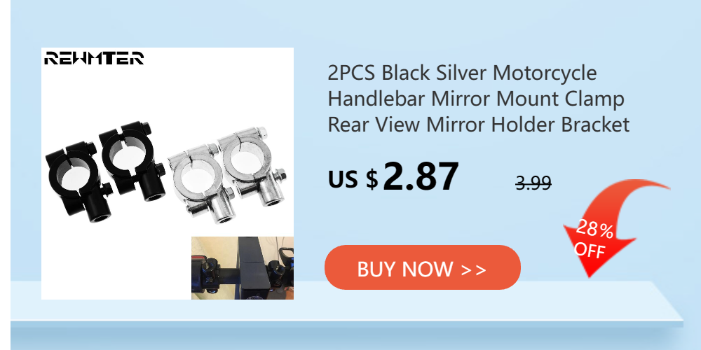 2PCS Black Silver Motorcycle Handlebar Mirror Mount Clamp Rear View Mirror Holder Bracket 22mm 10mm 8mm 10mm 25mm For Harley