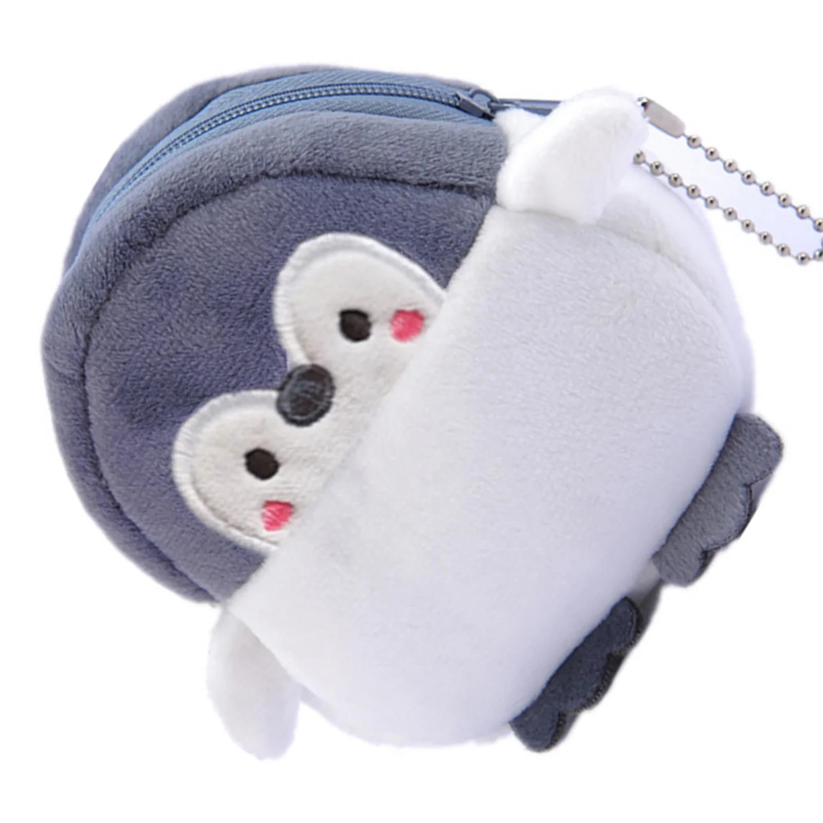 Women's Coin Purse Mini Pouch Cute Plush Little Penguin Zipper Change Purse for Keychain Lipsticks Money
