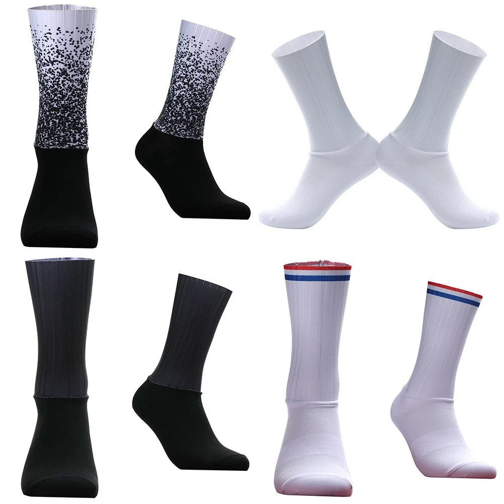 New 2023 Summer Breathable Cycling Socks Men Women Road Bike  Anti Slip Silicone Seamless Aero Socks