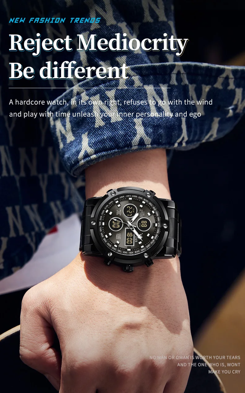 OLEVS Men's Watches Original Multifunctional Wlectronic Watch for Man Waterproof Luminous Alarm Clock Fashion Dress