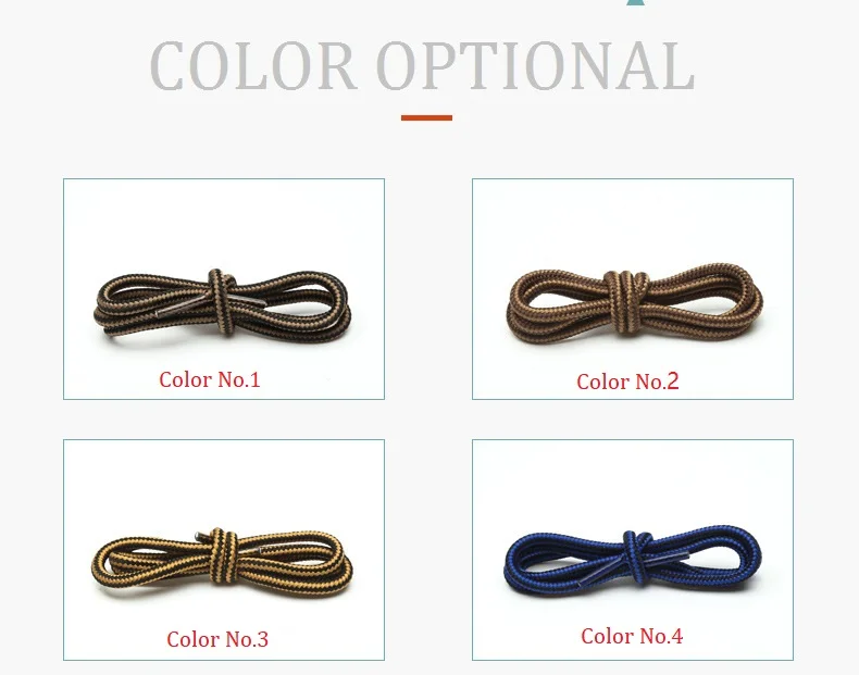 1 Pair 4mm Two-color Striped Round Color Polyester Shoelaces For Work Shoes Martin Boots Leather Boots Shoe Laces 100/120/150CM