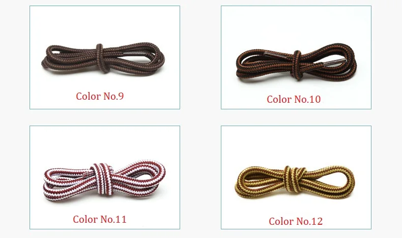 1 Pair 4mm Two-color Striped Round Color Polyester Shoelaces For Work Shoes Martin Boots Leather Boots Shoe Laces 100/120/150CM