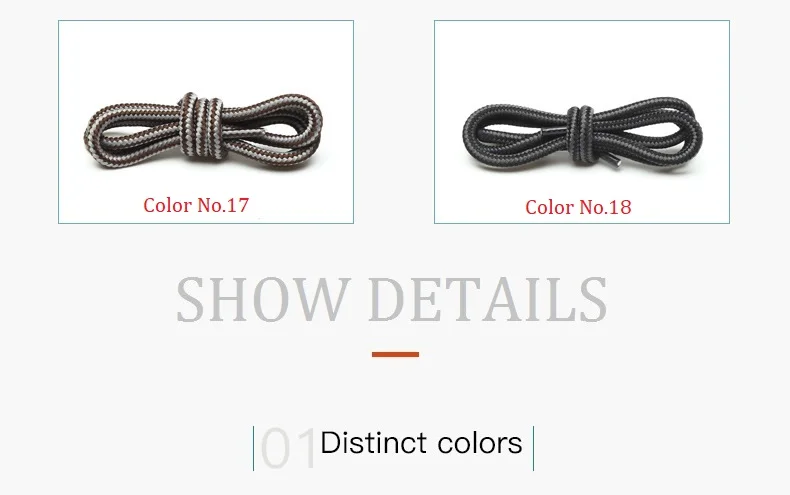 1 Pair 4mm Two-color Striped Round Color Polyester Shoelaces For Work Shoes Martin Boots Leather Boots Shoe Laces 100/120/150CM