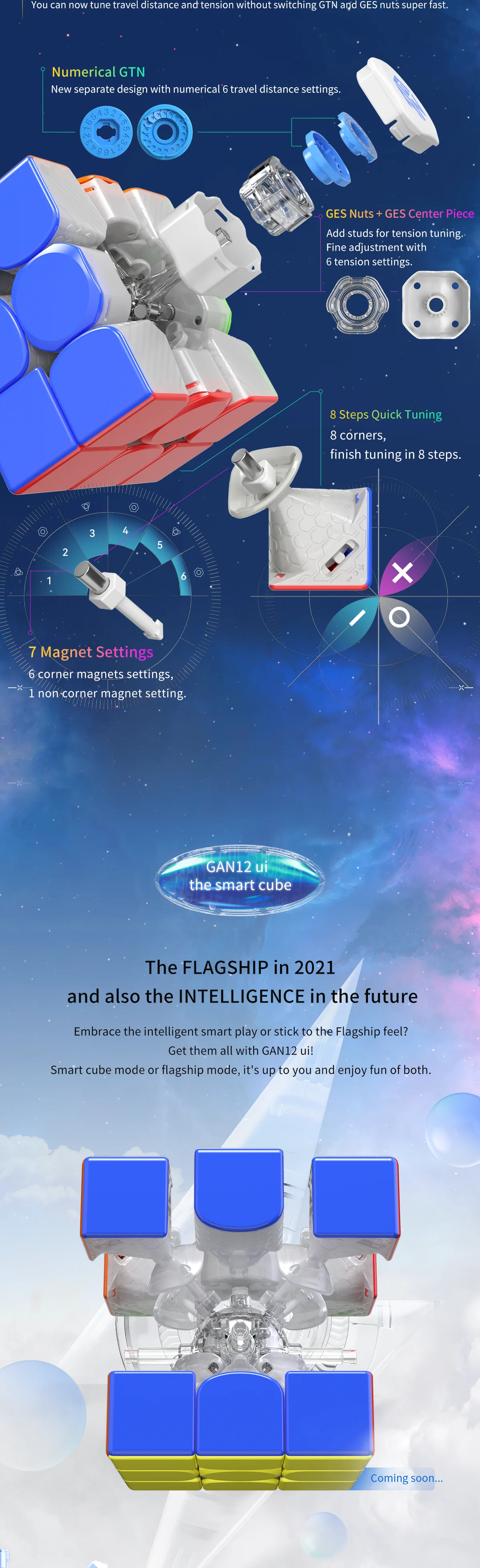 [Picube] GAN 12 Maglev UV Magnetic Magic Cube 3x3x3 Cubes Stickerless Gan12 Maglev Leap Magnets Puzzle Speed Cubes GAN12Maglev