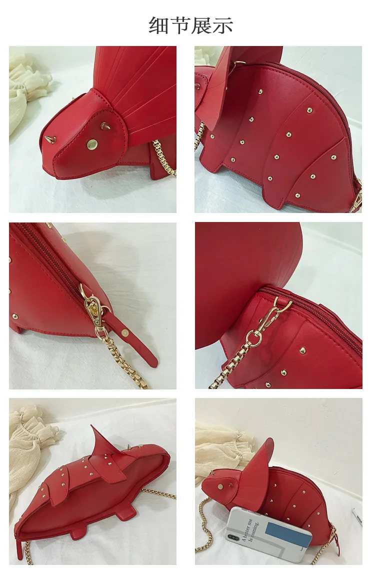 Triceratops Mini Crossbody Bag for Women Purses and Handbags Fashion Shoulder Chain Bag Clutch Chic Girl's Designer Bags 2023