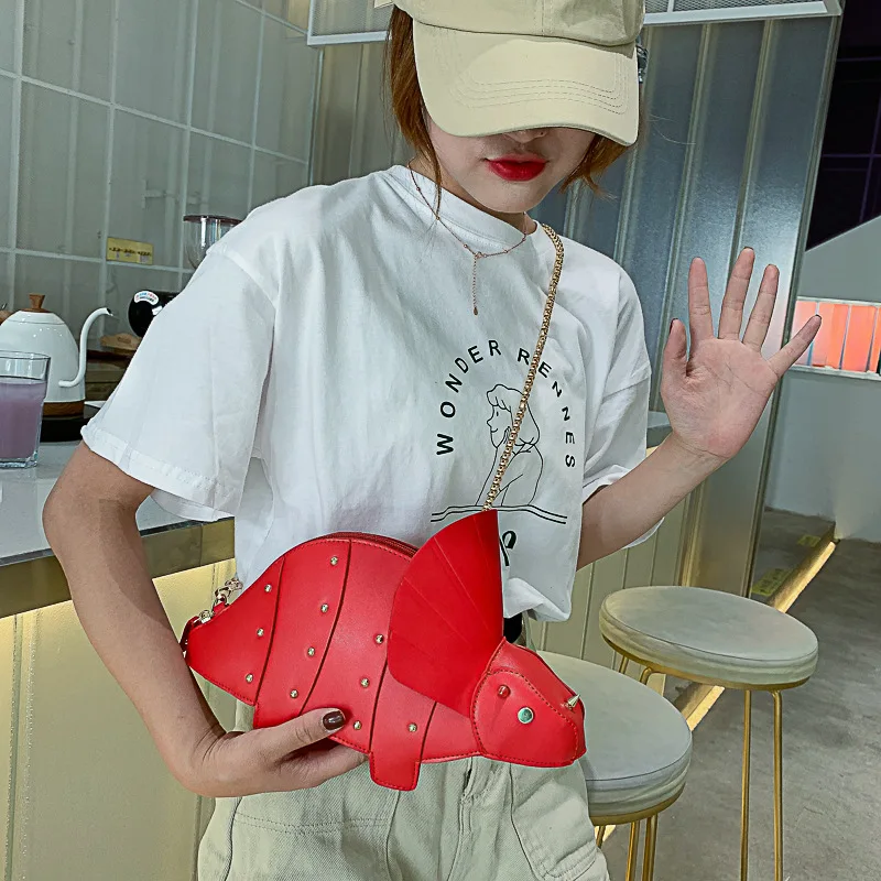 Triceratops Mini Crossbody Bag for Women Purses and Handbags Fashion Shoulder Chain Bag Clutch Chic Girl's Designer Bags 2023