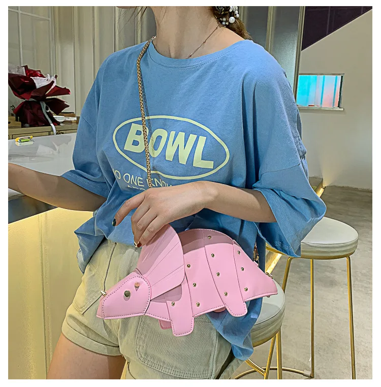 Triceratops Mini Crossbody Bag for Women Purses and Handbags Fashion Shoulder Chain Bag Clutch Chic Girl's Designer Bags 2023