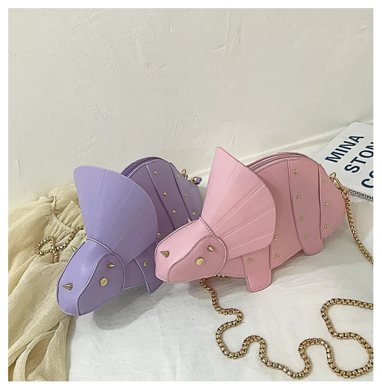 Triceratops Mini Crossbody Bag for Women Purses and Handbags Fashion Shoulder Chain Bag Clutch Chic Girl's Designer Bags 2023