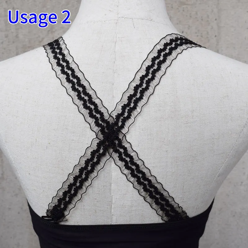 Adjustable Lace Underwear Shoulder Straps Women Elastic Stretch Bra Non-slip Mesh Hollowed Flower Shoulder Straps Accessories