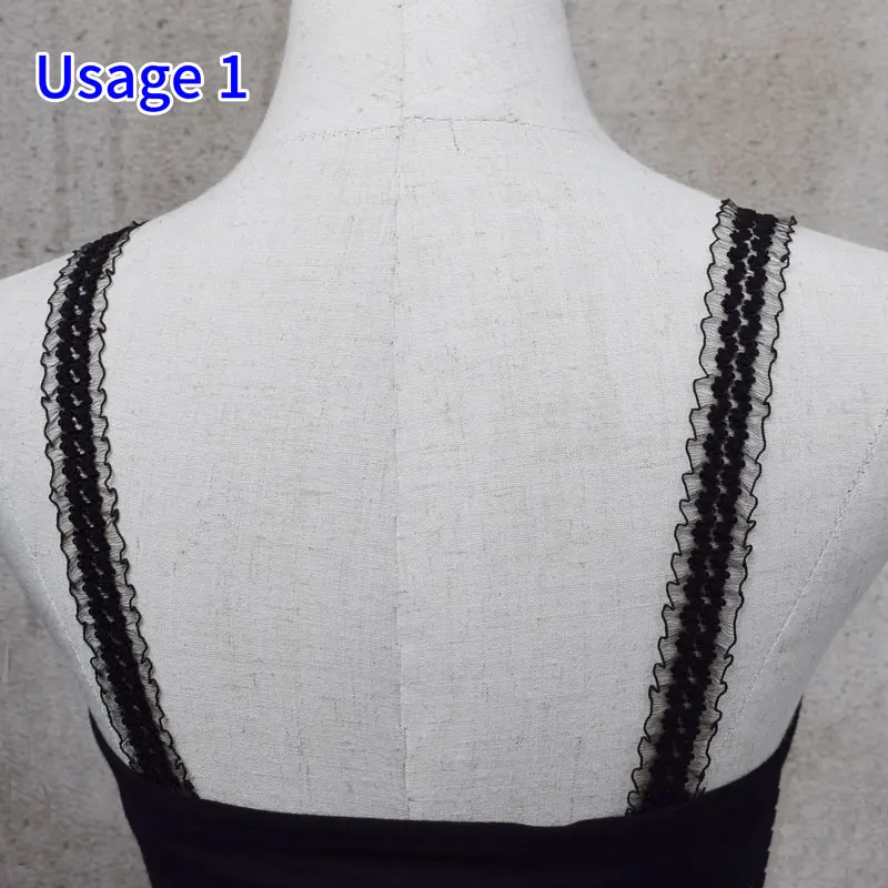 Adjustable Lace Underwear Shoulder Straps Women Elastic Stretch Bra Non-slip Mesh Hollowed Flower Shoulder Straps Accessories
