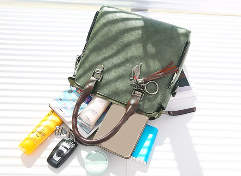 Vintage PU Leather Ladies HandBags Women Messenger Bags TotesTassel Designer Crossbody Shoulder Bag Boston Hand Bags Hot Sale