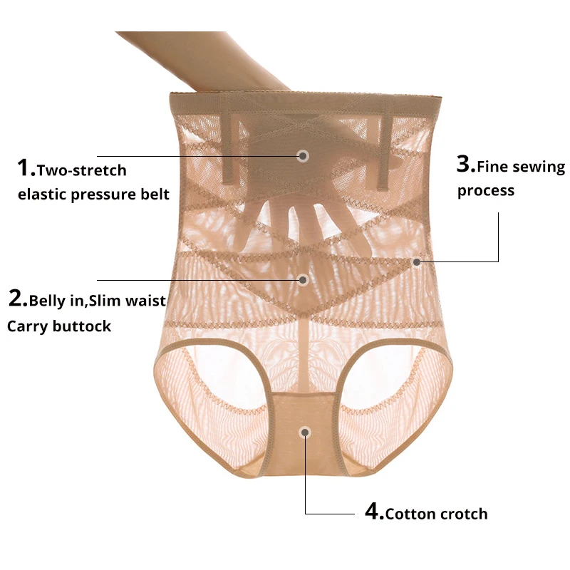 Body-sculpting Abdomen Panties High-waist Hip-lifting Waist Shaper Briefs Post-natal Shaping Anti-glare Body Pants