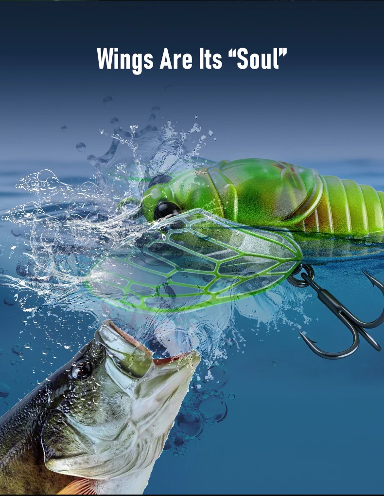 Kingdom Cicada Bionic Fishing Lure 21mm 27mm 1.6g 2.4g Floating Artificial Hard Crankbaits Bass Trout Pike Topwater Fishing