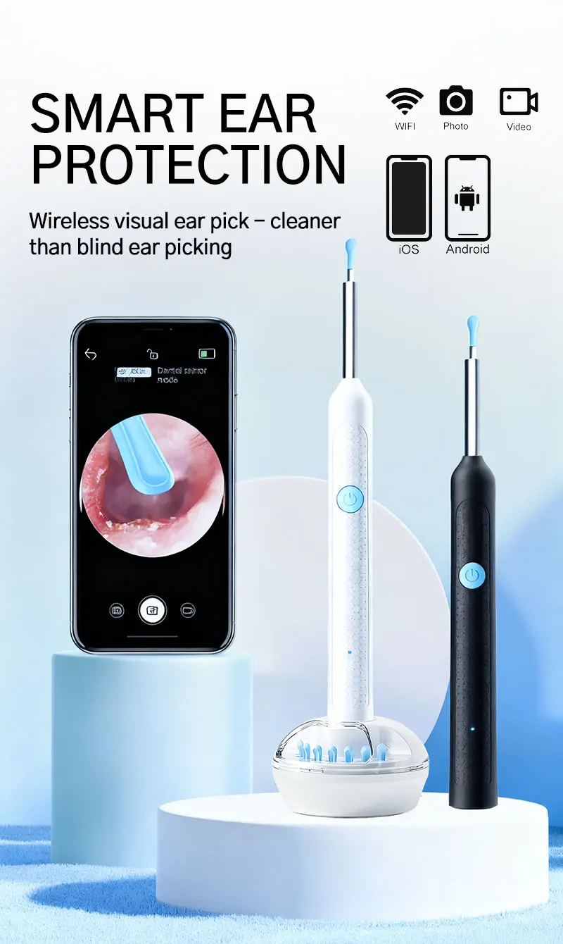2026 New Upgrade Visual Ear Wax Cleaner Camera Safe Earwax Removal Endoscope with 5M Camera Ear Cleaning Tools Ear Care