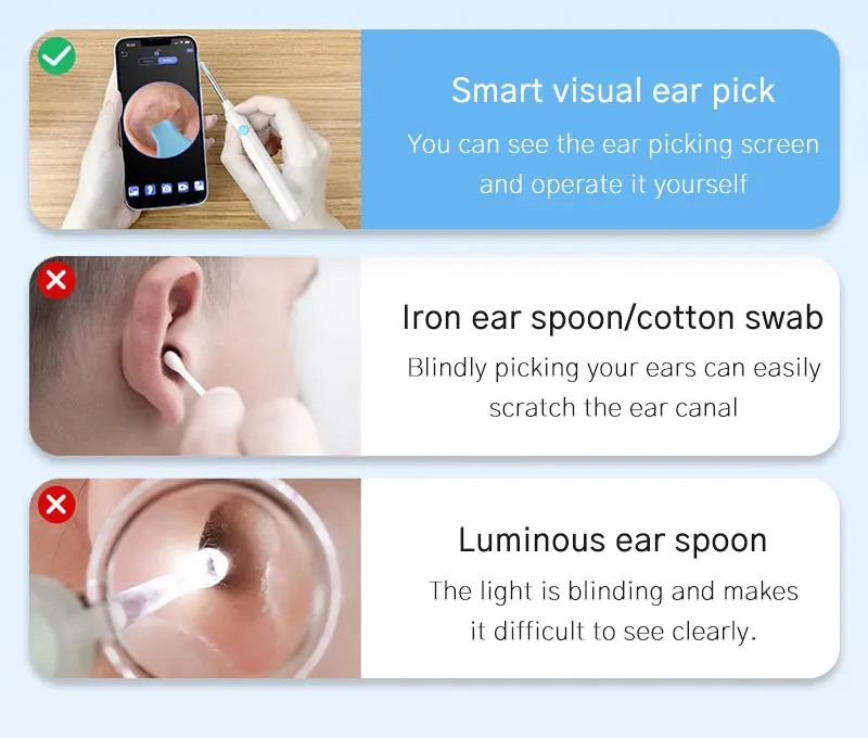 2026 New Upgrade Visual Ear Wax Cleaner Camera Safe Earwax Removal Endoscope with 5M Camera Ear Cleaning Tools Ear Care