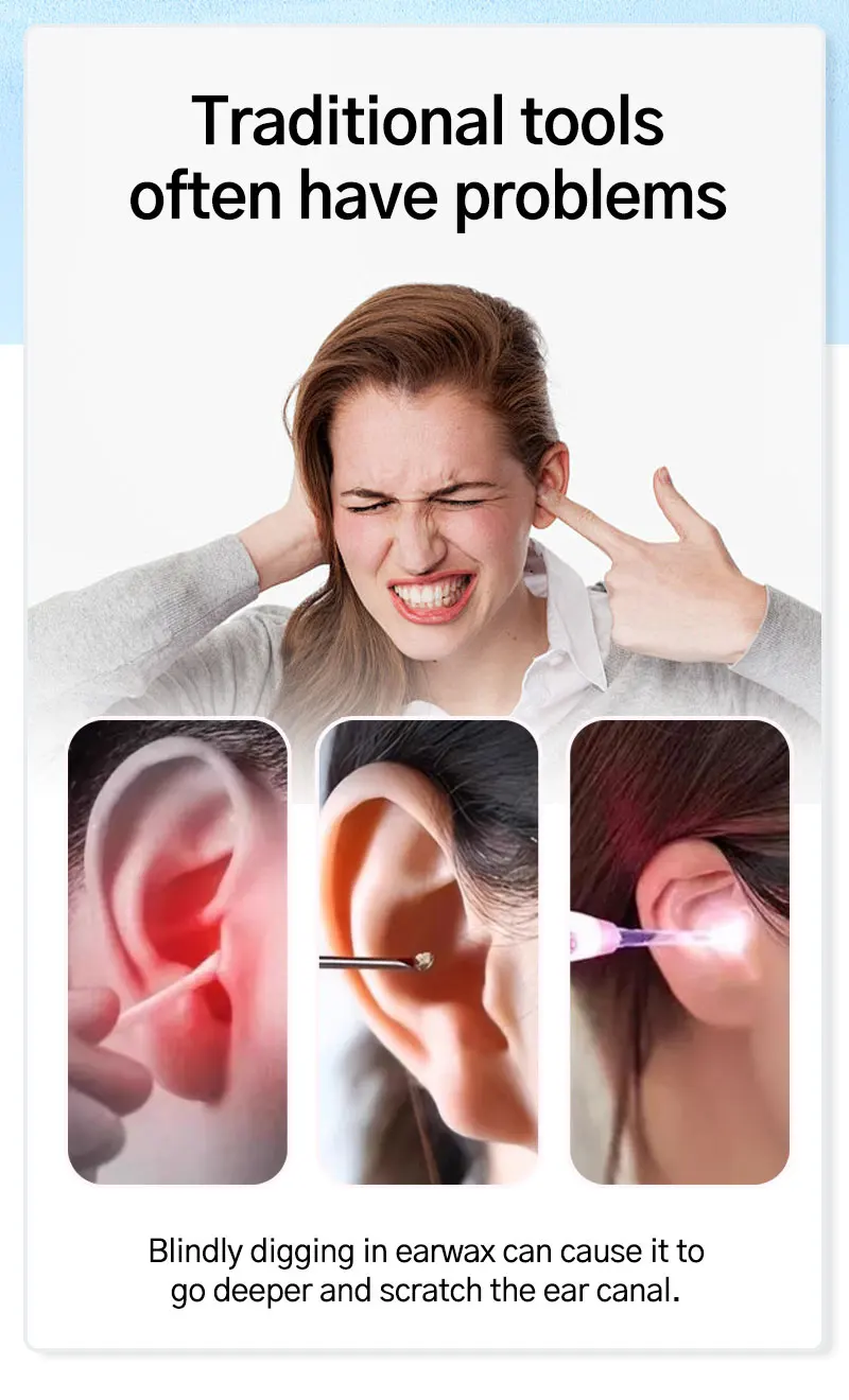 2026 New Upgrade Visual Ear Wax Cleaner Camera Safe Earwax Removal Endoscope with 5M Camera Ear Cleaning Tools Ear Care