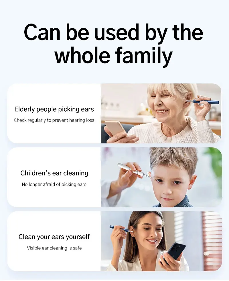 2026 New Upgrade Visual Ear Wax Cleaner Camera Safe Earwax Removal Endoscope with 5M Camera Ear Cleaning Tools Ear Care