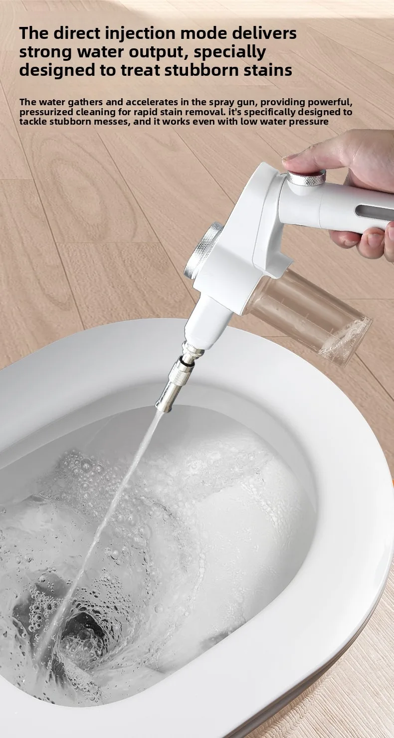 Multifunctional High Pressure Foam Spray Gun Dual Nozzle Water Sprayer for Car Wash Garden Irrigation Toilet Clean Pet Bath