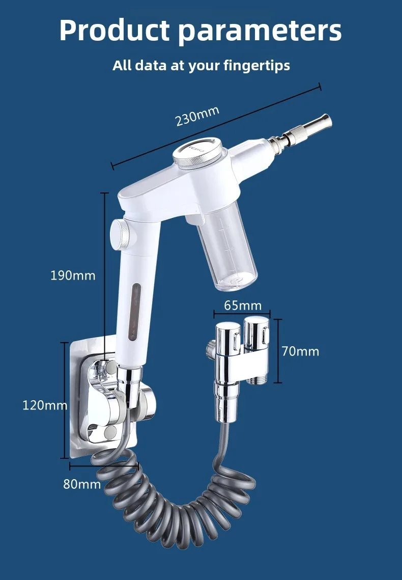 Multifunctional High Pressure Foam Spray Gun Dual Nozzle Water Sprayer for Car Wash Garden Irrigation Toilet Clean Pet Bath