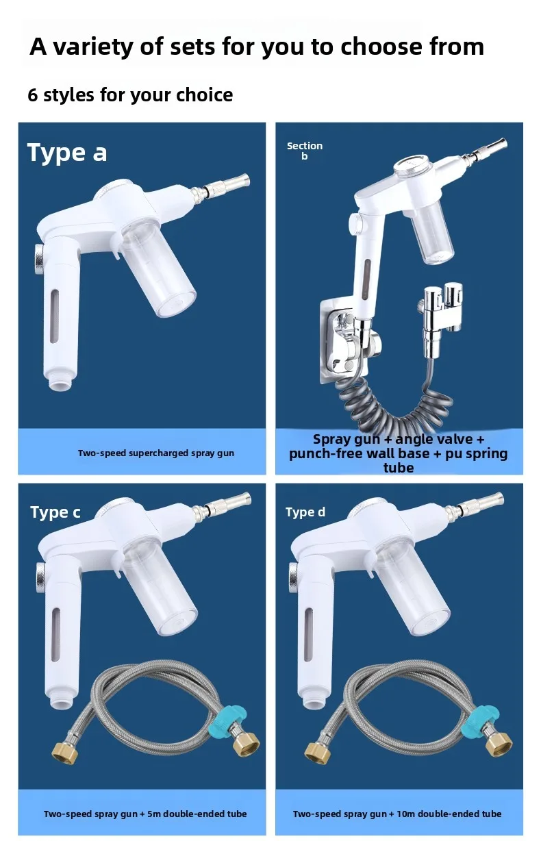 Multifunctional High Pressure Foam Spray Gun Dual Nozzle Water Sprayer for Car Wash Garden Irrigation Toilet Clean Pet Bath